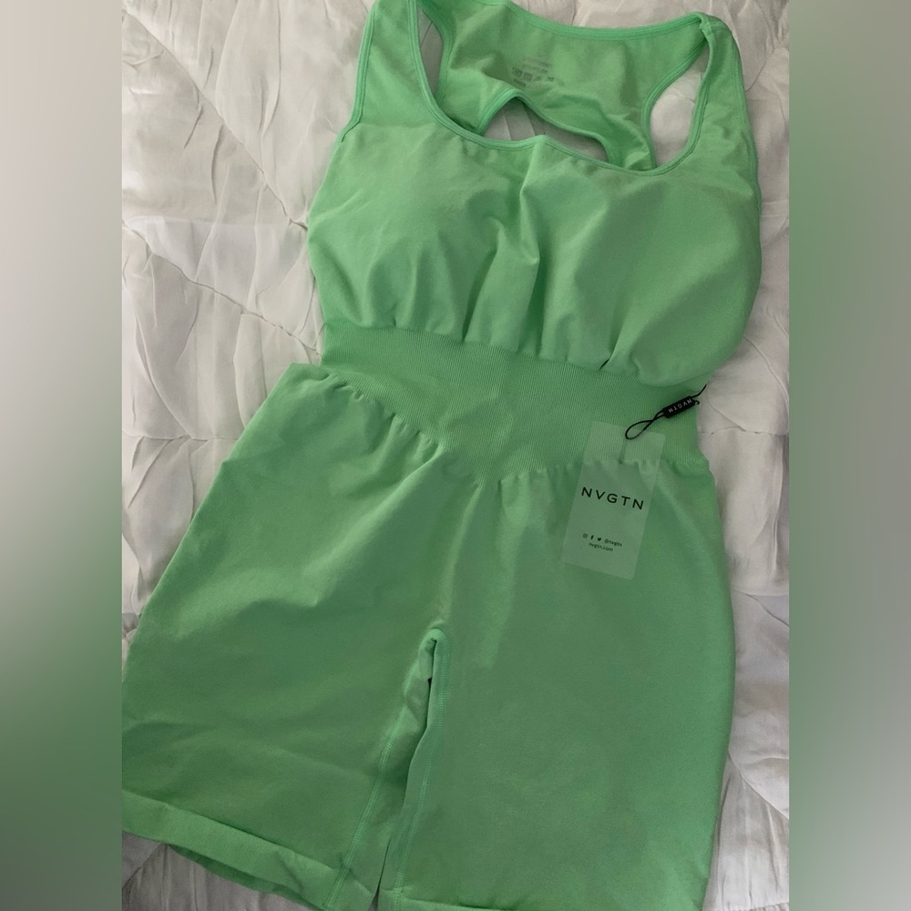 NVGTN Pistachio Silhouette Seamless Romper